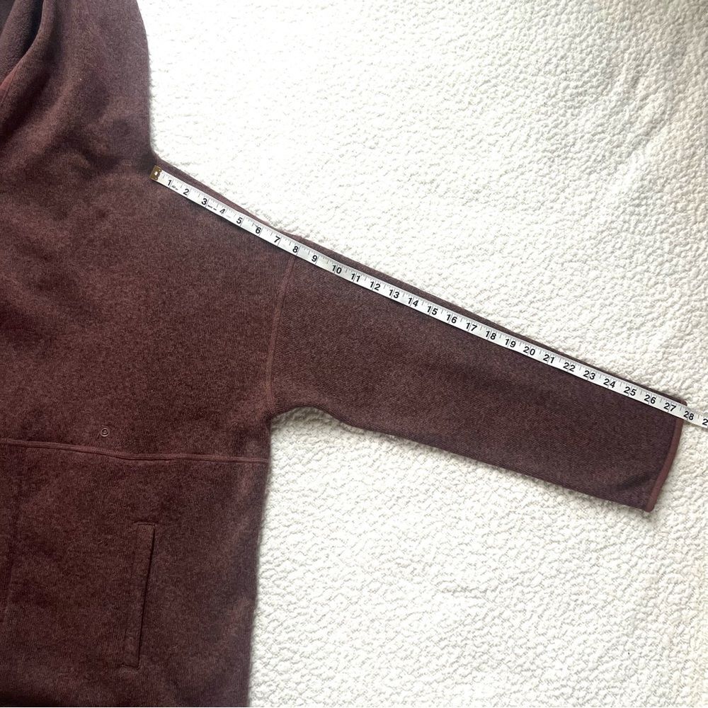 The North Face Crescent Oversized Wrap Hoodie Brown Heather Jacket Sweater SZ L - Picture 7 of 15
